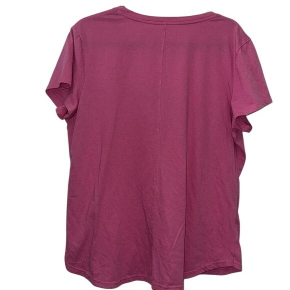 Tek Gear Womens V-Neck Essential Gear Tee XXL Pink With Abstract Graphic - Picture 4 of 6